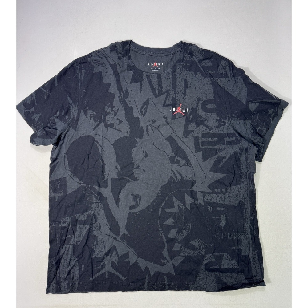 Jordan Essentials Printed T-Shirt Off Noir Black Grey 3XL Mens Graphic Jumpman